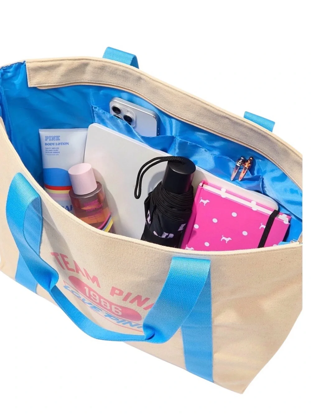 PINK Victoria Secret Team Pink Canvas Tote Bag